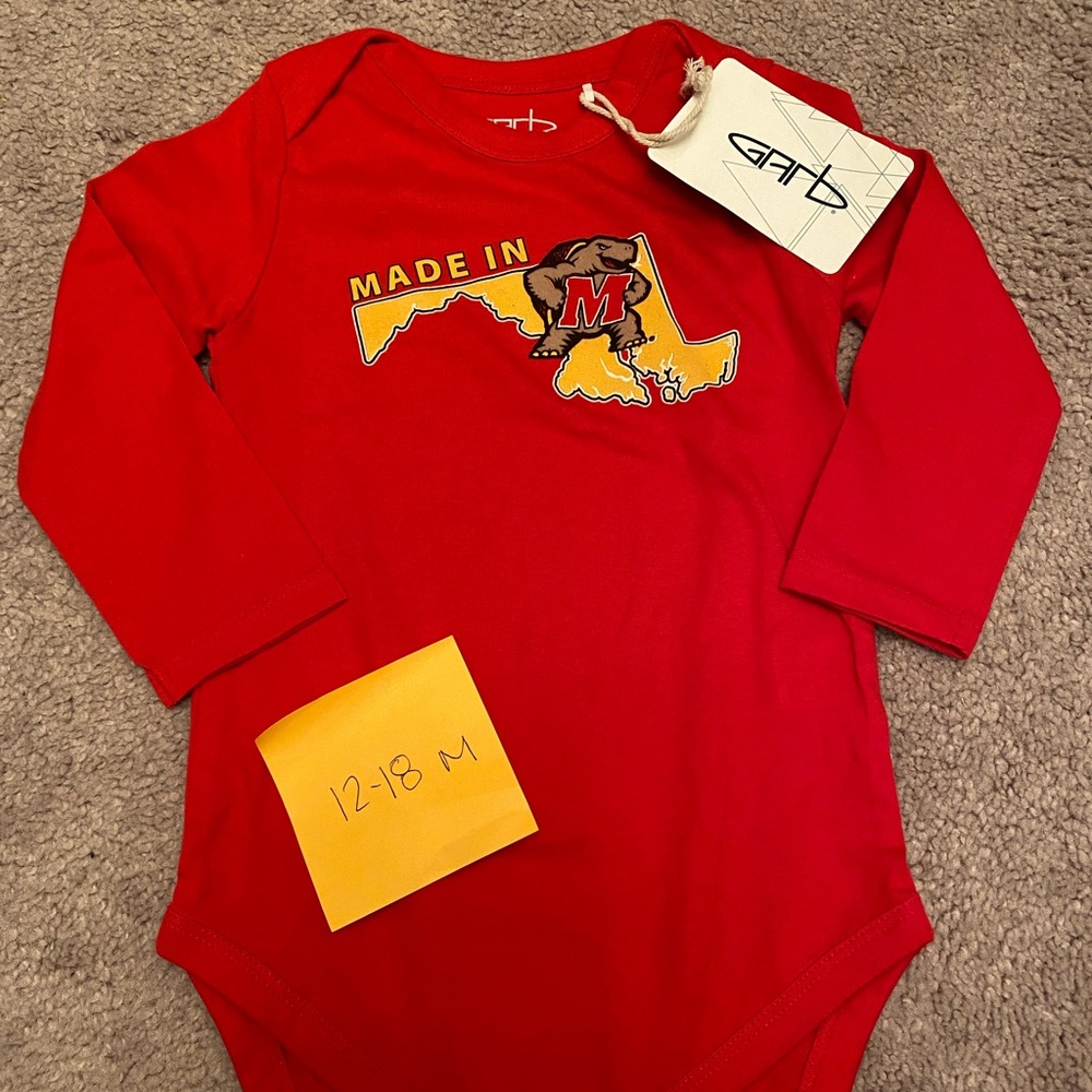 University of Maryland Terrapins Baby Onesie BNWT